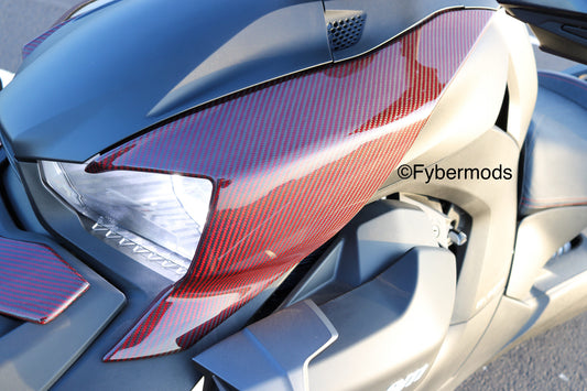 Ryker Side Accent Panels - Red Carbon Kevlar Twill Weave
