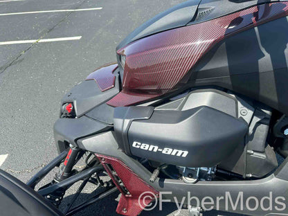 Ryker Lower Fairing Panels - Red Carbon Kevlar Twill Weave