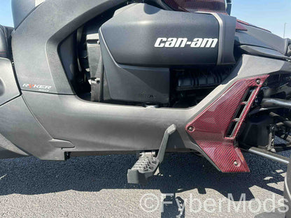 Ryker Lower Fairing Panels - Red Carbon Kevlar Twill Weave